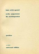 6 Epigramme op. 33 