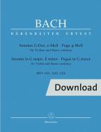 Sonates en sol majeur, mi mineur, fugue en sol mineur BWV 1021, 1023, 1026 Download