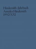 Hindemith-Jahrbuch - Annales Hindemith 1992 