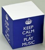 Keep Calm And Play Music - Memo Cube (Blue) 