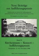 Neue Beiträge zur Aufführungspraxis 