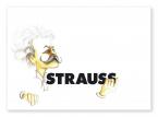 Postkarte Strauss Karikatur (10 Stück) 