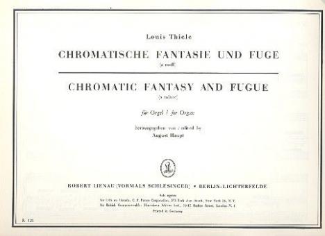 Fantaisie cromatique et fugue en la mineur 