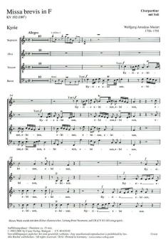 Missa brevis en fa majeur 