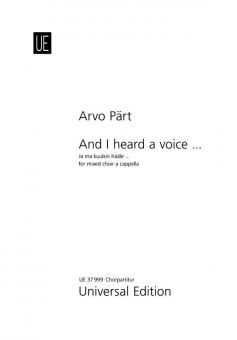 And I heard a voice ... 