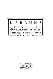 Quintette Op. 115 Si Mineur 