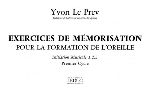 Exercices De Mémorisation Pour Formation De L'Oreille 