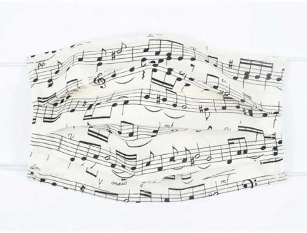Gesichtsmaske mit Musik - Design 12: Notenzeilen 