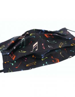 Gesichtsmaske mit Musik - Design 18: Noten schwarz/bunt 