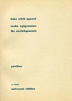 6 Epigramme op. 33 