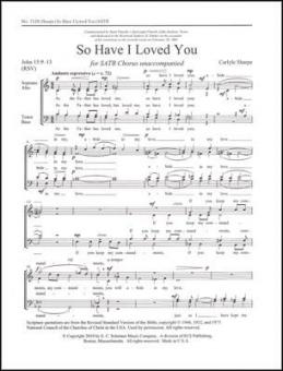 So Have I Loved You 