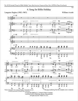 Afro-American Fragments: 4 Song for Billie Holiday 