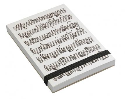 Notizblock Notenblatt weiss A7 