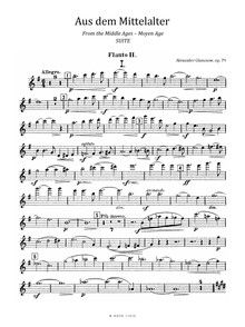 Du Moyen Âge - Suite pour orchestre op.79 (parties) 