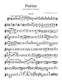 Poème pour violin et orchestre op.25 (parties) 