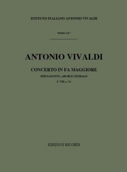 Concerto F Major Bassoon Strings Continuo RV490 Score Fviii#32 T278 