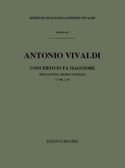 Concerto F Major Bassoon Strings Continuo RV488 Score Fviii#19 T240 