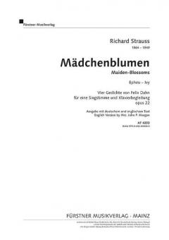Mädchenblumen - Vier Gedichte von Felix Dahn für eine Singstimme und Klavierbegleitung 