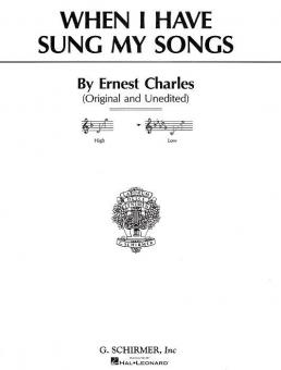 When I Have Sung My Songs 