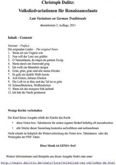 Lute Variations on German Traditionals 