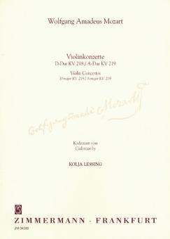 Cadences basées sur les concertos en ré majeur et la majeur KV 218/KV 219 
