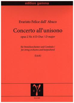 Concerto all’unison op. 2 no. 6 ré majeur 