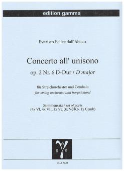 Concerto all’unison op. 2 no. 6 ré majeur 