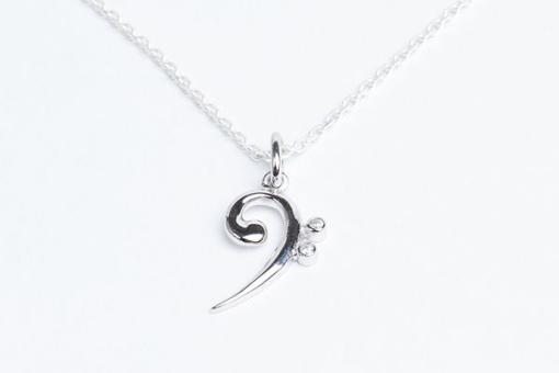Pendentif Clé de Fa + Chaîne de cou 40 cm HazenArt 