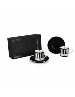Tasse à espresso avec soucoupe : clavier - 2 sets (0,11L) 
