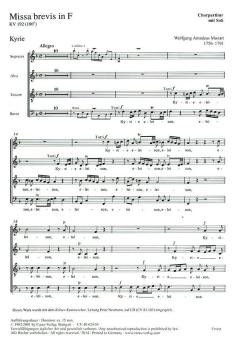 Missa brevis en fa majeur 