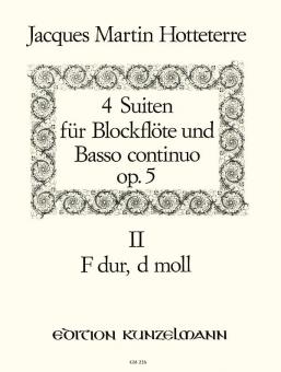 4 Suites Op.5 for Recorder/Flute and Basso continuo, Vol. 2 