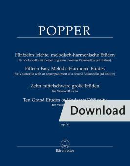 Quinze études faciles mélodiques et harmoniques pour violoncelle avec accompagnement d'un deuxuième violoncelle (ad lib.) I - Dix grandes études de difficulté moyenne pour violoncelle seul op. 76 Download