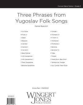 3 Phrases From Yugoslav Folk Songs 