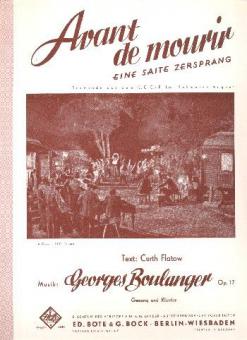 Avant de mourir op. 17 