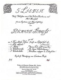 Five Songs to Poems by Otto Julius Bierbaum and Karl Henckell Op. 48/1 