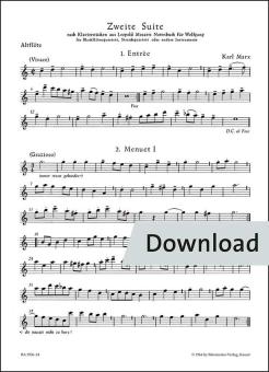 Deuxième suite basée sur des danses tirées du livre de musique de Leopold Mozart pour Wolfgang 