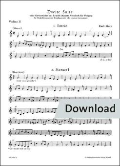 Deuxième suite basée sur des danses tirées du livre de musique de Leopold Mozart pour Wolfgang 