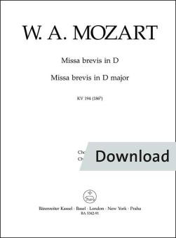 Missa brevis en ré majeur KV 194 (186h) Download