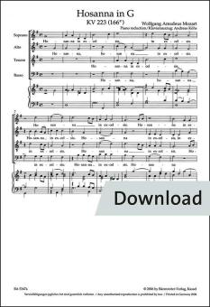 Hosanne en sol majeur KV 223 (166e) Download