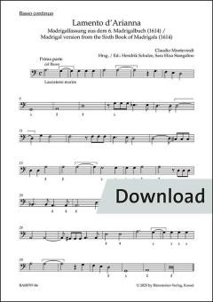 Lamento d'Arianna pour 5 voix (SSATB) et basso continuo Download