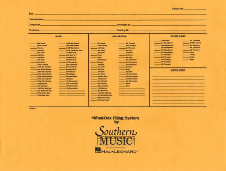 Musidex Band/ Orchestra Concert Size Filing Envel 