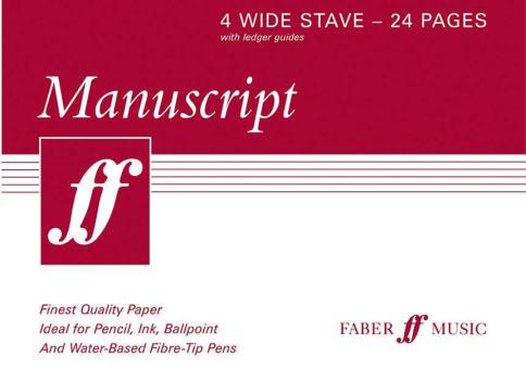 24-page A5 Manuscript Book, 4-stave wide-spaced 
