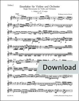 Einzelsätze für Violine und Orchester KV 261, 269 (261a), 373 Download