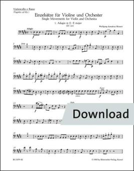 Einzelsätze für Violine und Orchester KV 261, 269 (261a), 373 Download
