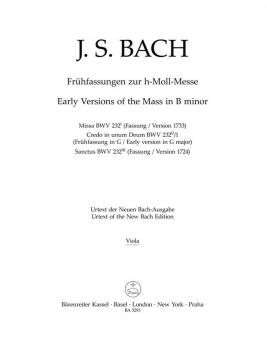 Versions antérieures de la messe en si mineur BWV 232 