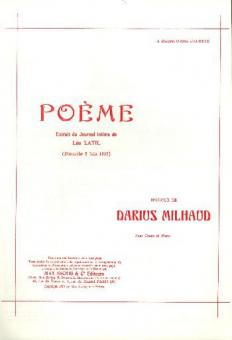 Poème du Journal intime de Léo Latil op. 73 