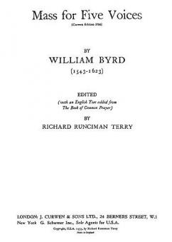Byrd, W Mass For Five Voices 