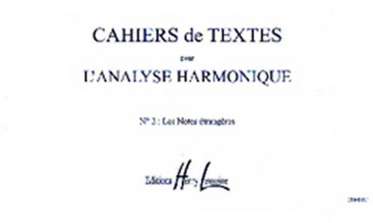 Cahiers de textes 'L'analyse harmonique' 2 