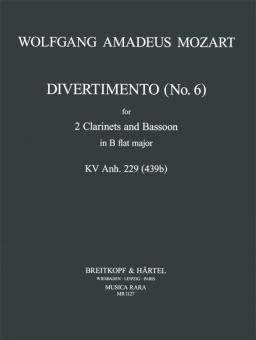 Divertimento Nr. 6 B-Dur KV Anh. 229 (439b) 