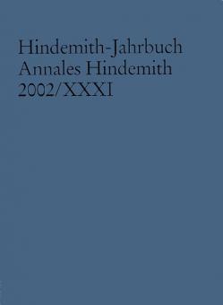 Hindemith-Jahrbuch - Annales Hindemith 2002 